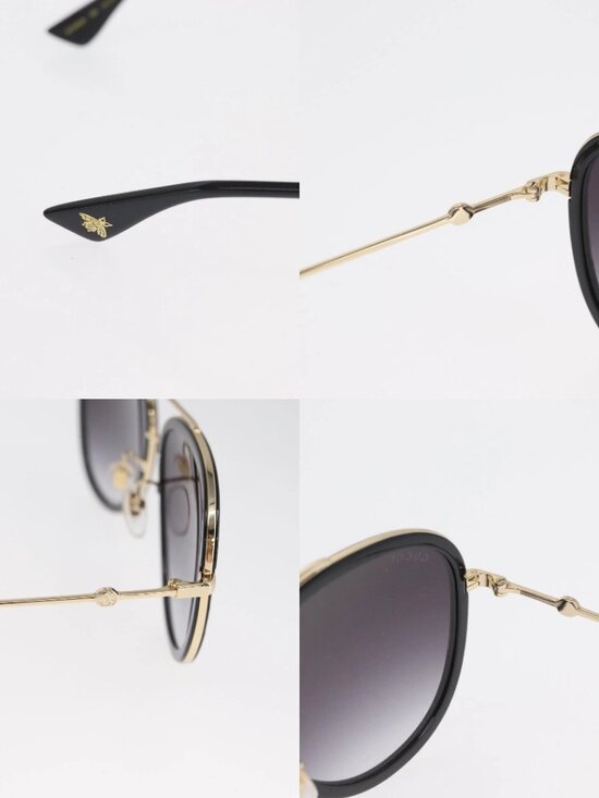 GUCCI Sunglasses metal Black Auth BA10537V